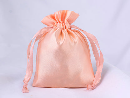 100pcs Superior Satin Drawstring Pouch With Logo in Wholesale