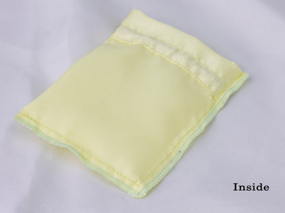 Pack of 100 - Lemon Satin Drawstring Jewelry Bags With Logo in Wholesale & Bulk