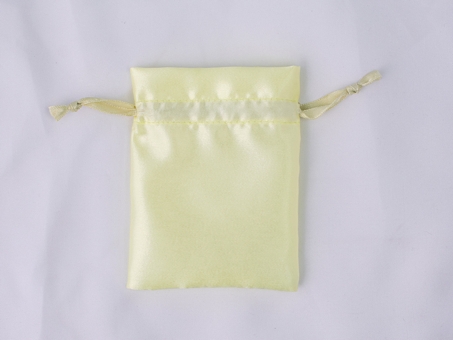 Pack of 100 - Lemon Satin Drawstring Jewelry Bags With Logo in Wholesale & Bulk