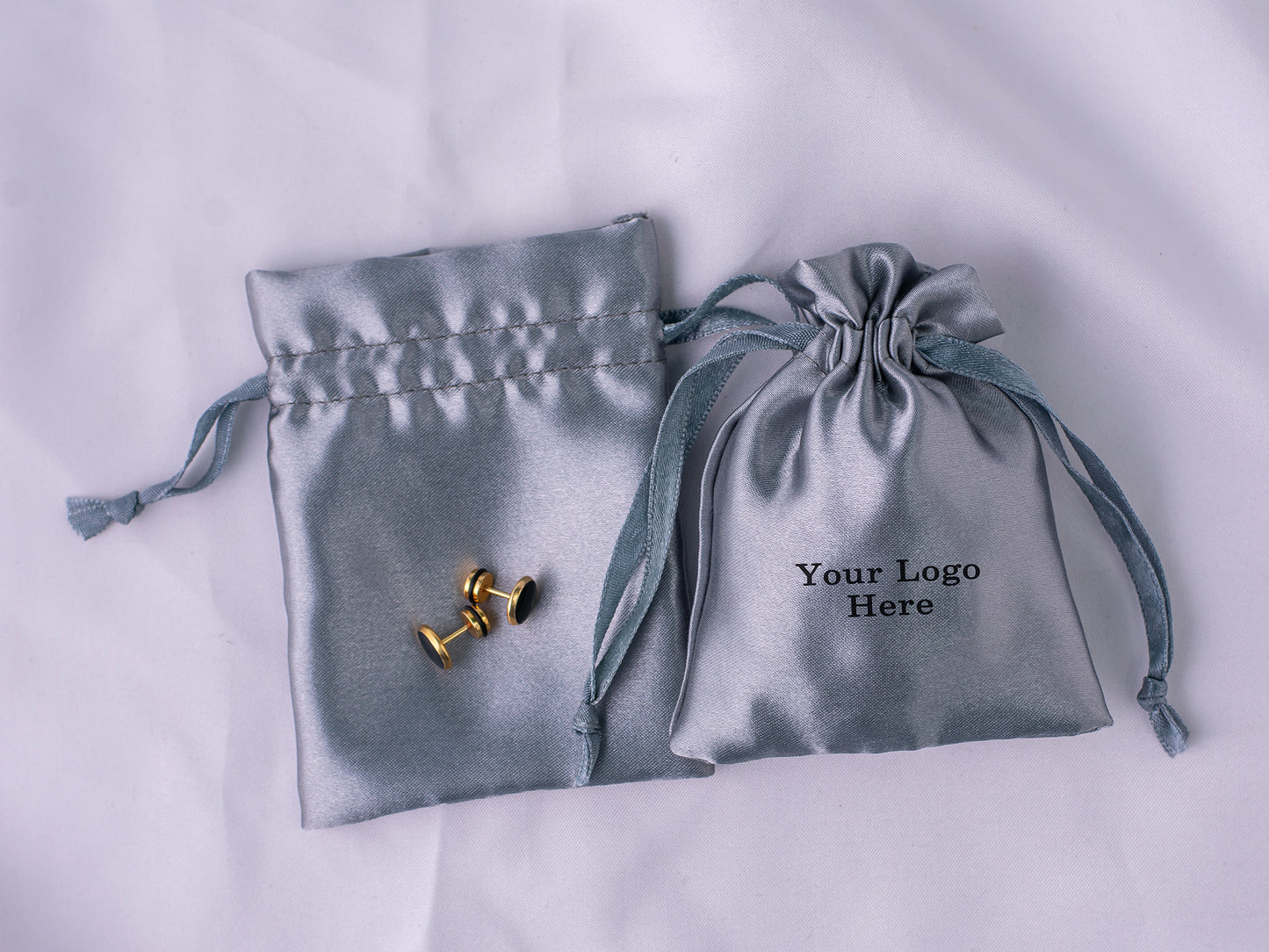 100pcs Satin Drawstring Pouch With Logo in Wholesale & Bulk