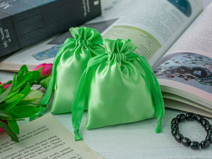 100pcs Custom Satin Drawstring Bags With Logo for Jewelry Packaging